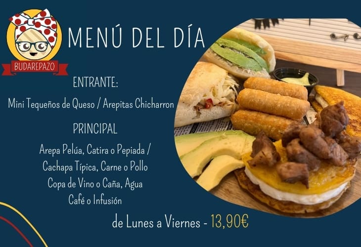 Menú del día barato en Santander Budarepazo comida venezolana