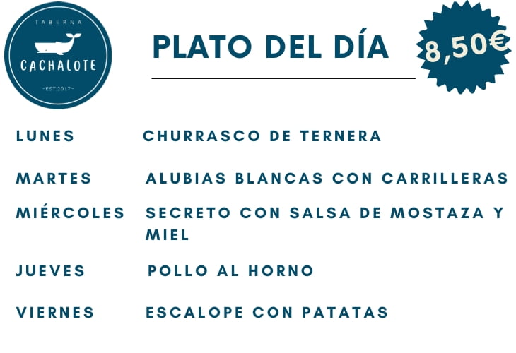 Plato del día en Taberna Cachalote 21.10