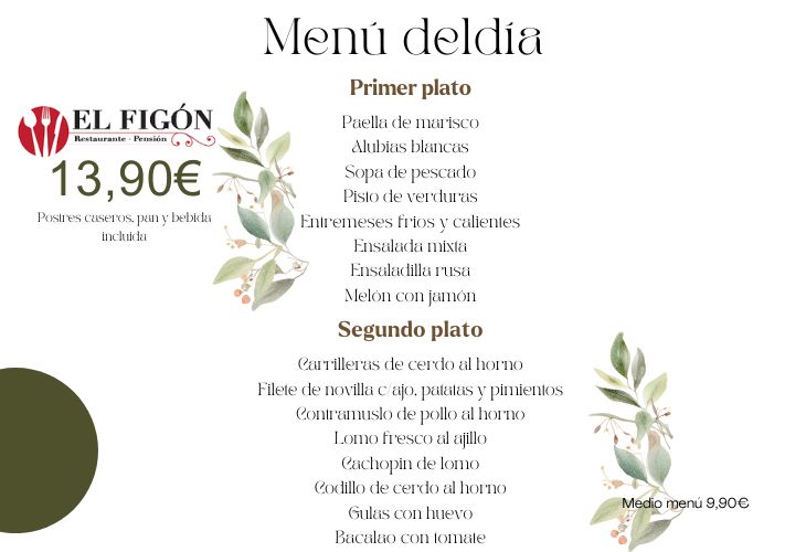 Menú del día El Figón Santander