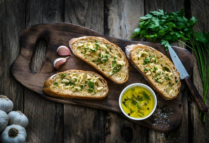 El mejor pan de ajo de acompañamiento