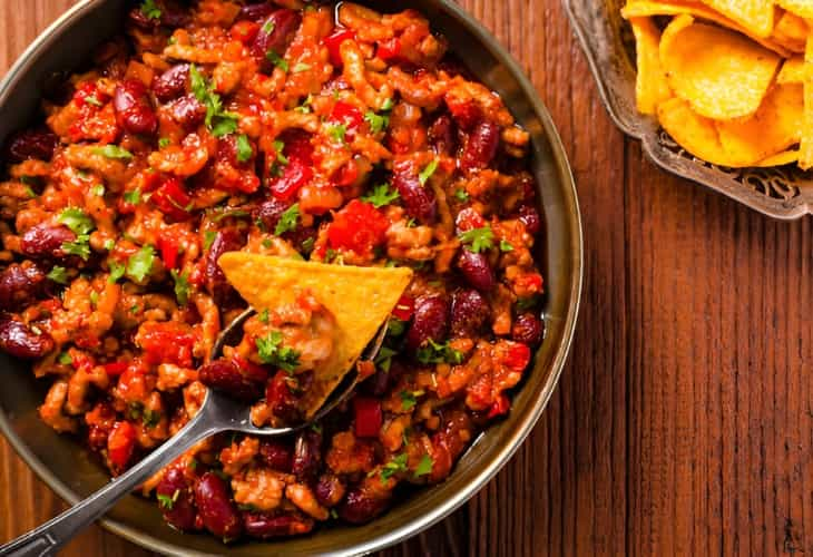 Prepara con chili con carne casero