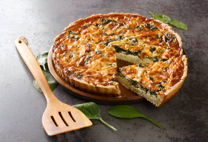 Quiche de verduras, brócoli y cebolla