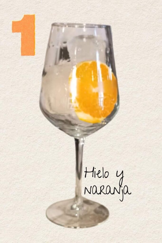 hielo y naranja